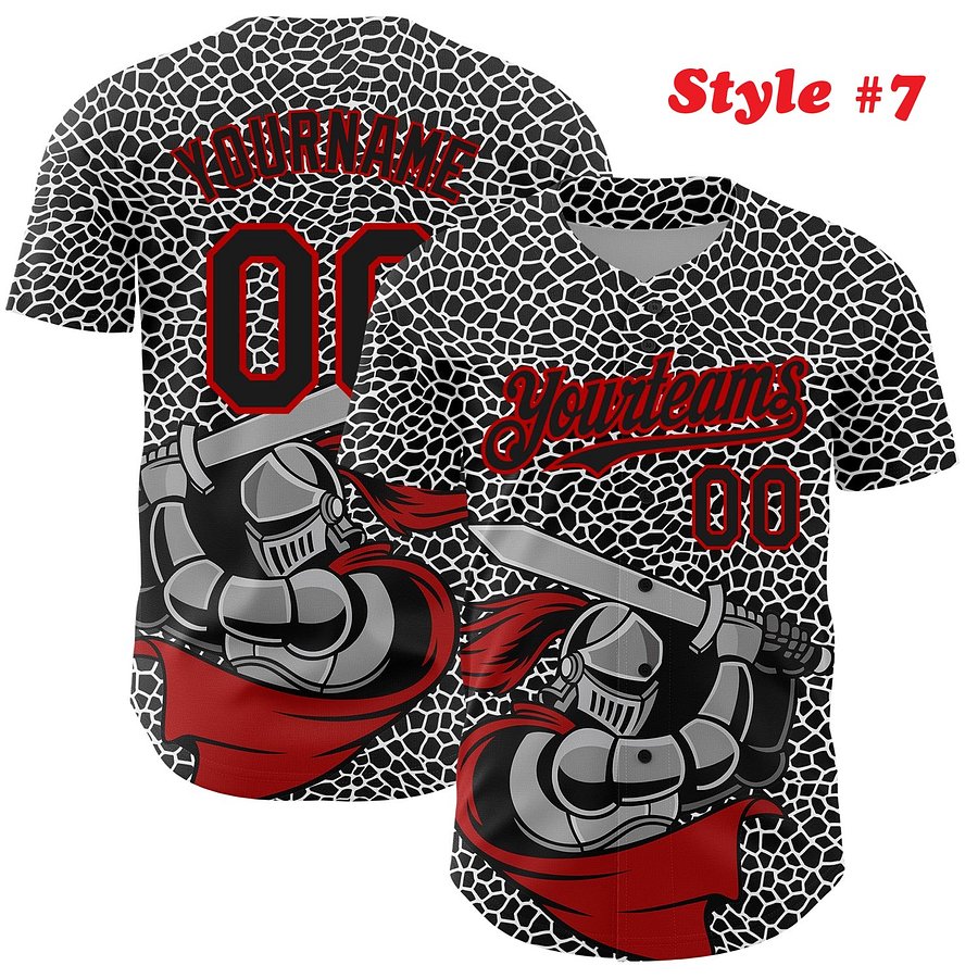 Authentic Baseball Jersey, Custom Baseball Jersey, Personalized Sport Jersey, Colorful, Number, Knight Hero Art product image (205)