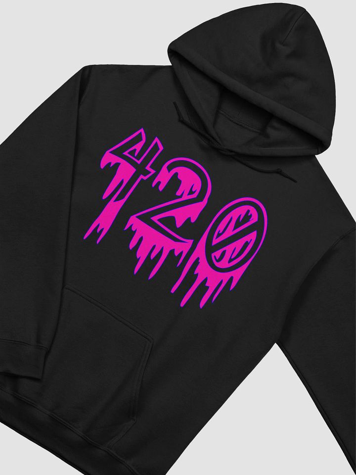 Happy 420 Horror Hot Pink Black Hoodie, Creepy Cannabis Clothing, Stoner Four Twenty Fashion product image (2)