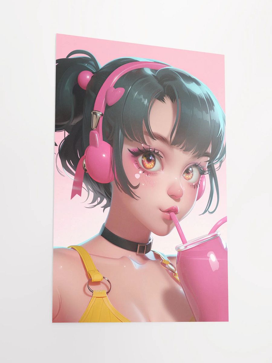 Milkshake Vibes: Pop Art Poster of a Girl Enjoying a Milkshake product image (2)