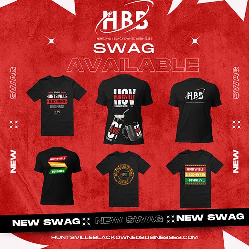🔥 𝗥𝗲𝗽 𝘁𝗵𝗲 𝗠𝗼𝘃𝗲𝗺𝗲𝗻𝘁. 𝗥𝗼𝗰𝗸 𝘁𝗵𝗲 𝗕𝗿𝗮𝗻𝗱.🔥
Show your love for Huntsville Black-owned Businesses in style!

Grab your HBB swag—tees,...