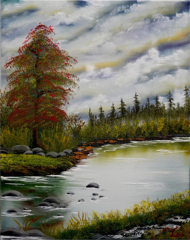 The Autumn River (Original) 16x20 Canvas product image (1)