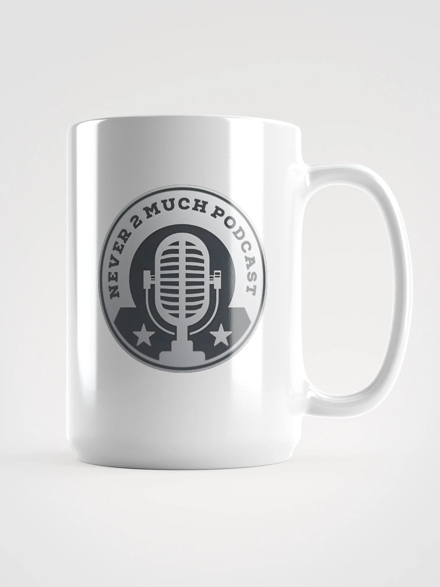 Never 2 Much Podcast Vintage Mic Mug product image (1)