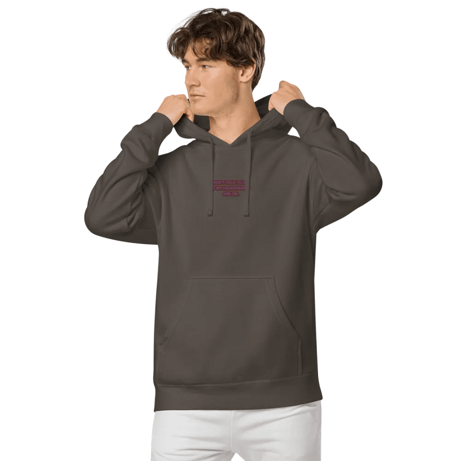 HEADPHONES ON (grape design) embroidered pigment hoodie product image (7)