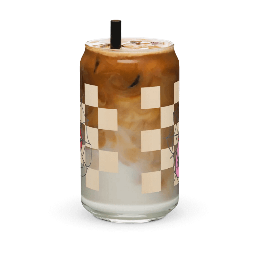 Spooky Chic: Halloween Glassware -Playful Spider and Tongue Design - Can, Wood Cover and Metal Straw product image (12)