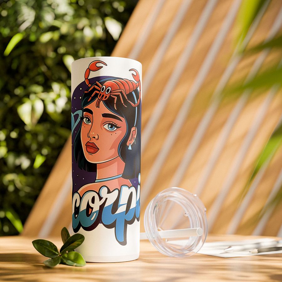Scorpio Zodiac Tumbler Wrap Sublimation Design, Retro Astrology PNG, Scorpio Girl Illustration, Horoscope Gift for Scorpio Lovers product image (1)