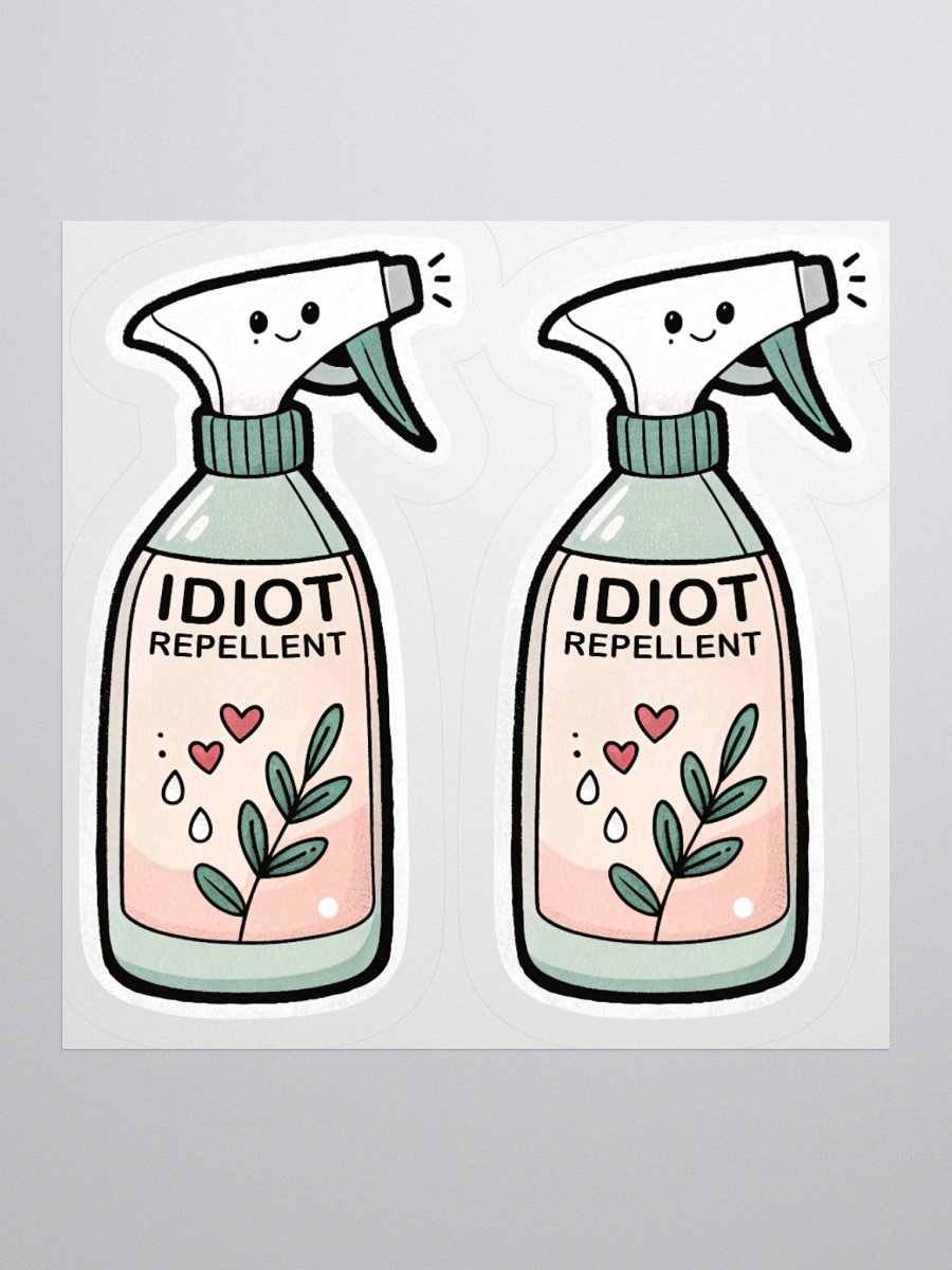 Idiot Repellent Spray Bottle Sticker - Funny Anti-Annoyance Decal product image (1)