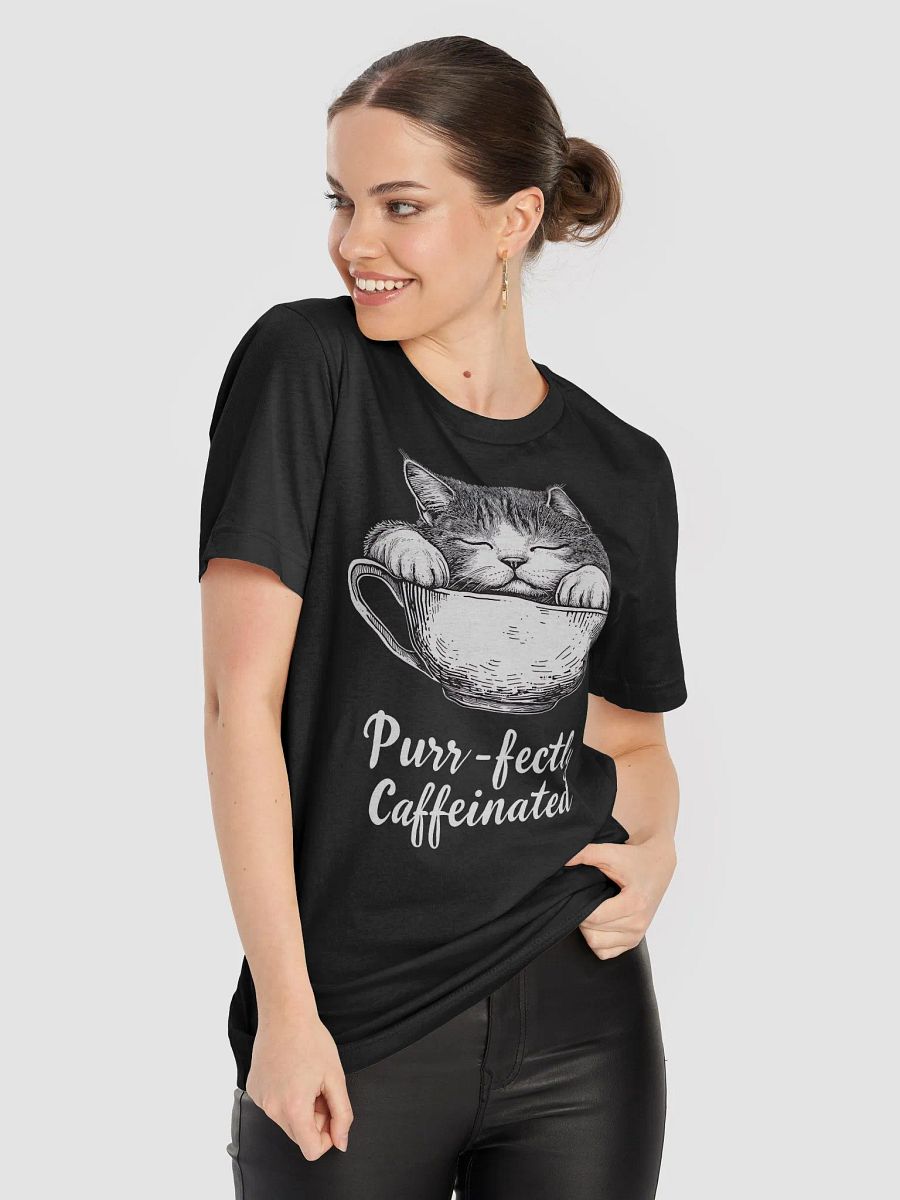 Purr-fectly Caffeinated Cat Lover Coffee Humor T-Shirt product image (85)