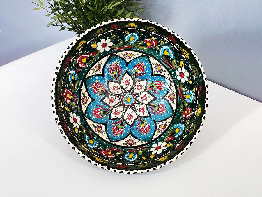 Handmade bowl (Green), Turkish decor — handmade pottery, handmade ceramic, home decor, handmade gift, Turkish ceramic product image (5)
