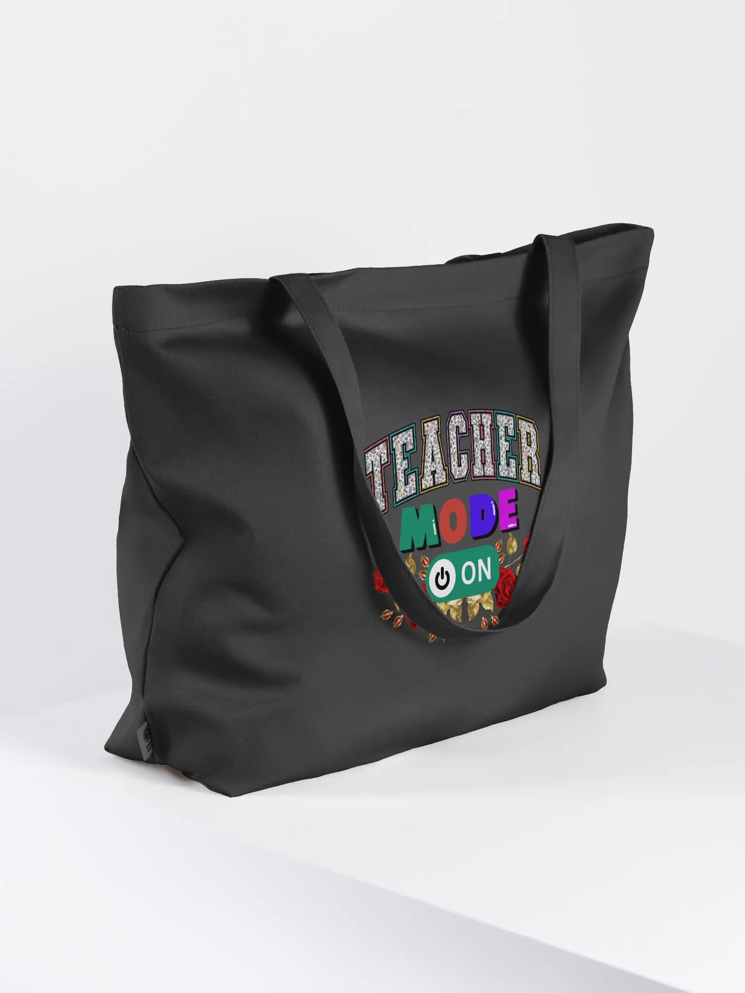 Teacher Mode On, Floral Teachers Eco Tote Bag product image (3)