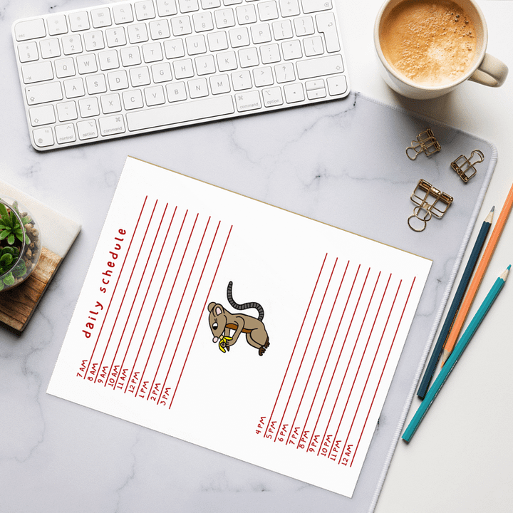 Banana Rat Daily Schedule Notepad product image (1)
