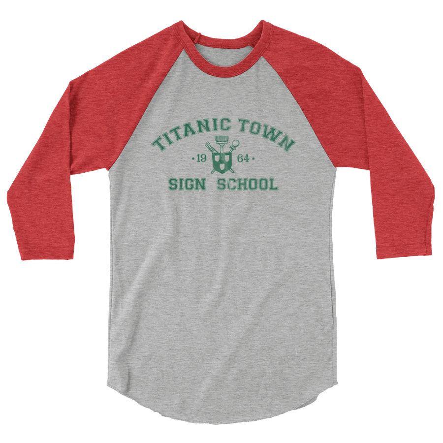 3/4 sleeve raglan baseball shirt - Campus - Green Lettering product image (3)