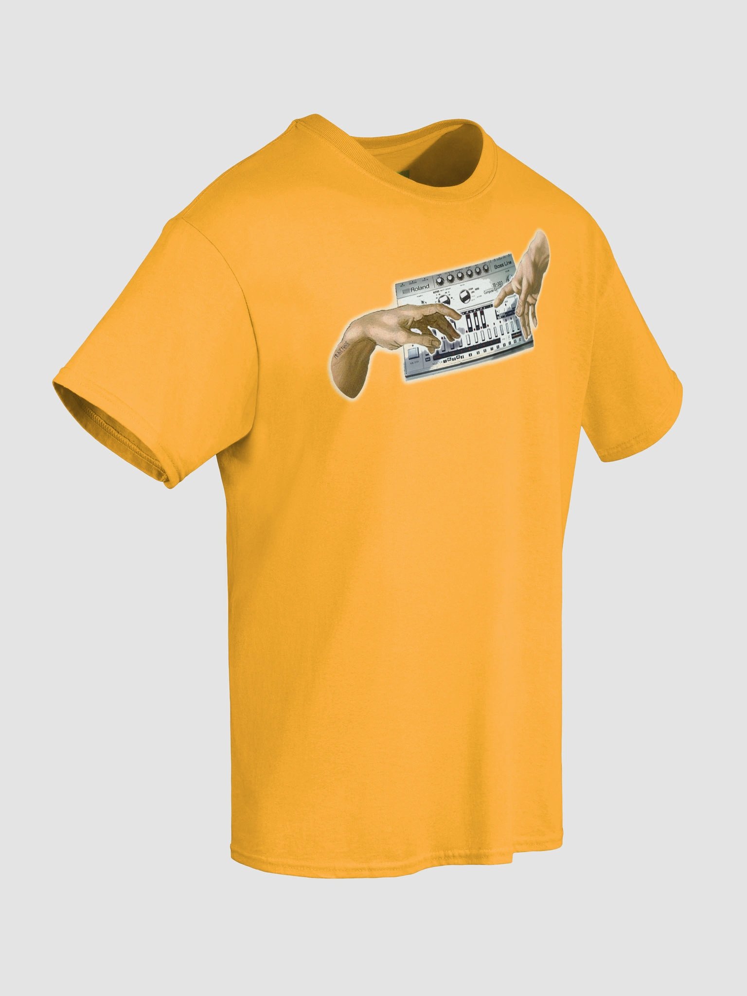 The creation of Roland TB303, classic synth Tribute by Frank Fonik, Techno EDM Unisex t-shirt product image (48)