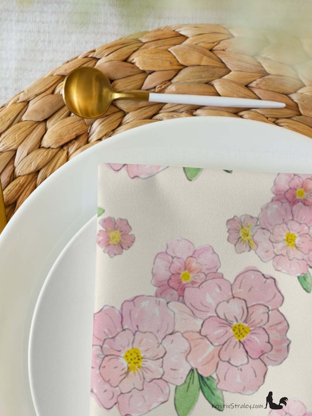 Gingham Blossoms Cloth Napkins Set of 4 product image (5)