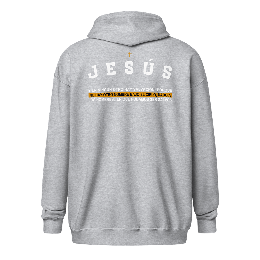 Sudadera unisex con capucha y cremallera | Y en ningún otro hay salvación product image (17)