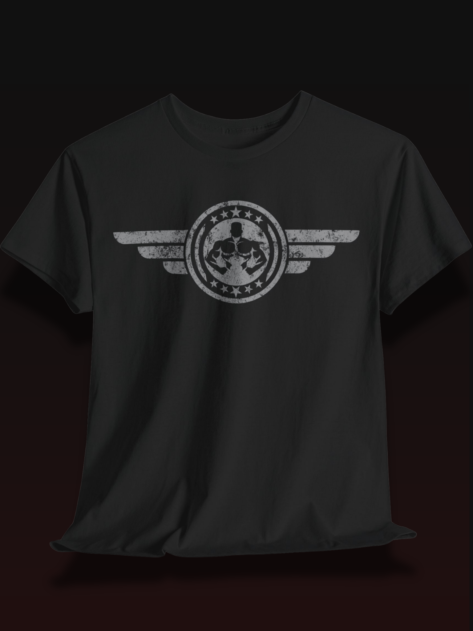 Distressed Bodybuilding Emblem T-Shirt | Fitness Coach Gym Apparel | Vintage Muscle Graphic Tee product image (1)
