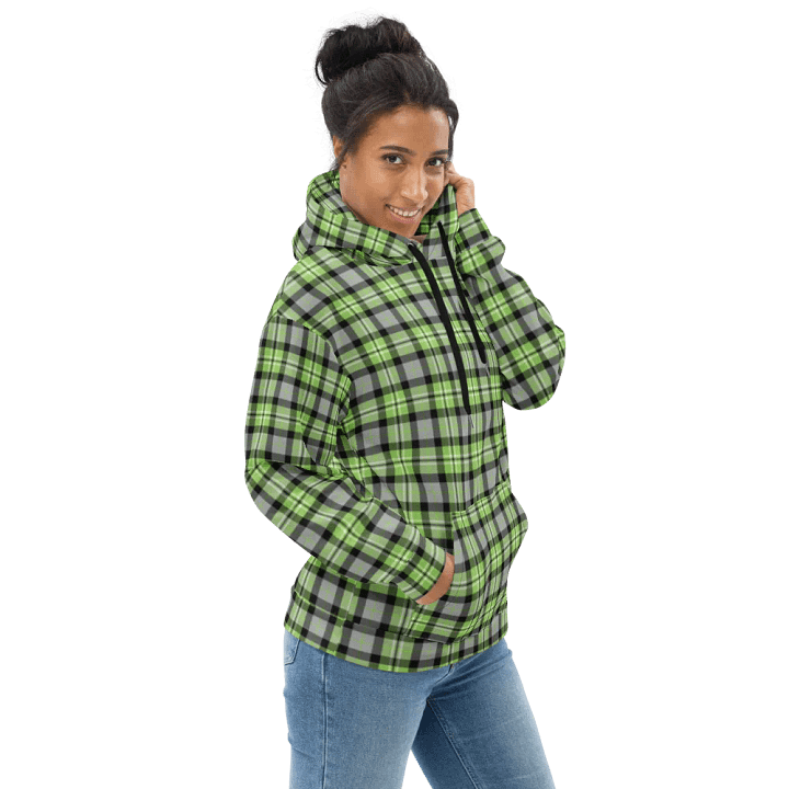 Light Green and Gray Plaid Hoodie product image (1)