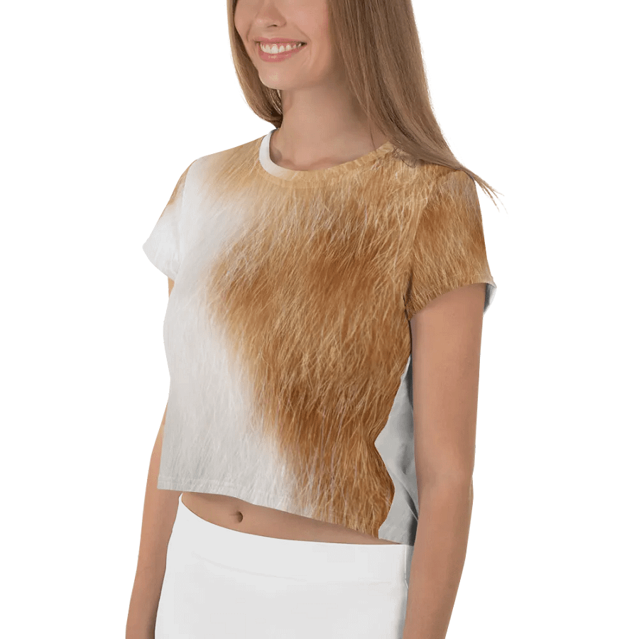 Orange & White Cat Crop Tee product image (3)