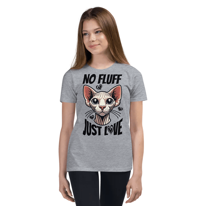 No Fluff, Just Love - Whimsical Sphynx Youth T-Shirt product image (33)