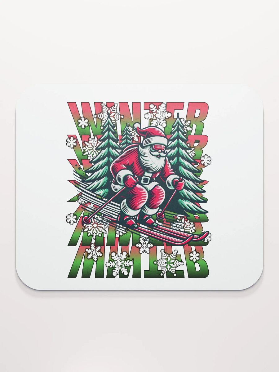 Winter Santa Skiing Wonderland Mouse Pad product image (2)