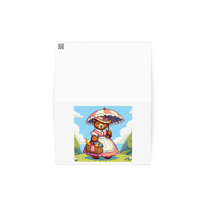 Pixel Art Momma Bear Southern Belle Blank Greeting Card product image (4)