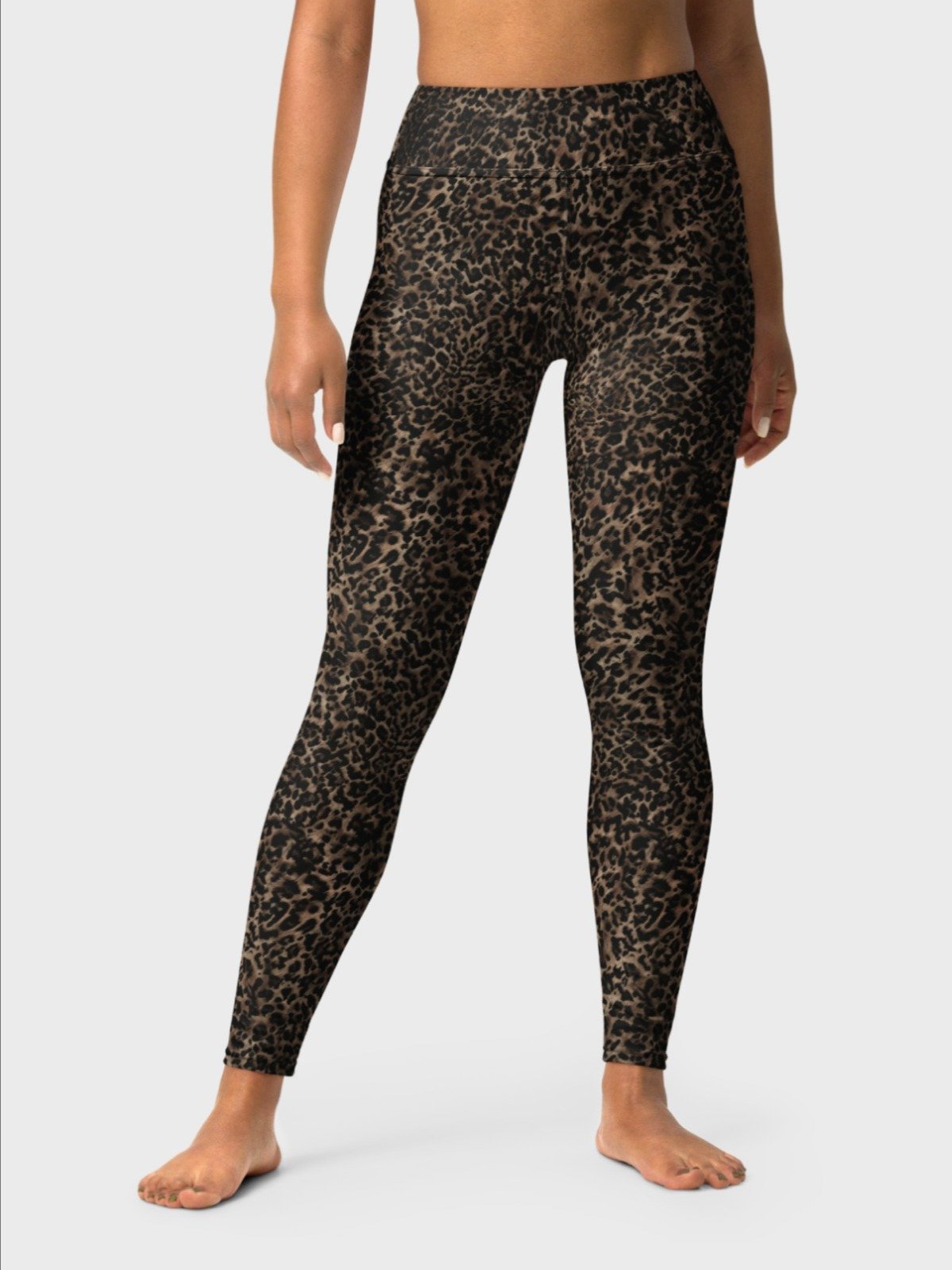 High-Waisted Leggings "Chic Dark Brown Leopard" Printed product image (2)