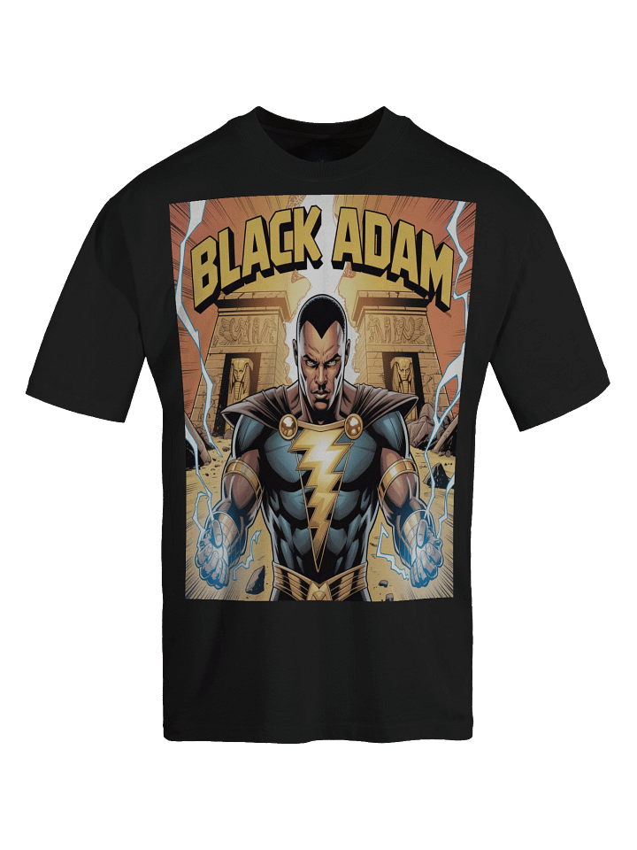 Black Adam Power of Shazam Oversized Faded T-Shirt – Kahndaq Eclipse Fury product image (1)