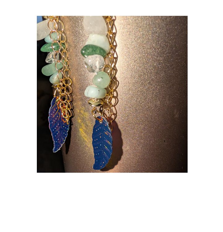 Crystal Dangle Earrings With Feather Charms! product image (2)