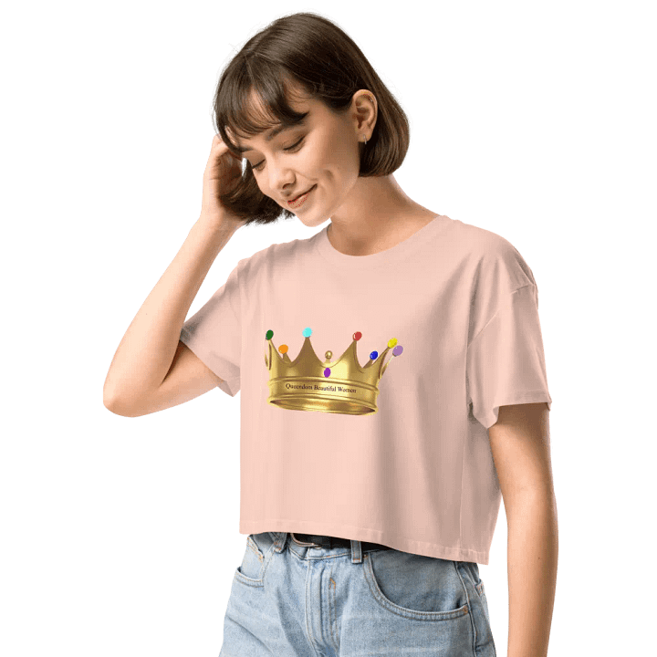 Queendom Beautiful Women Gemstone Crown Crop Tee/ Light Pink (TM) product image (2)