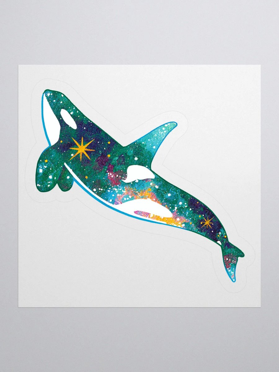 Galaxy Orca - Kiss Cut Sticker, Teal Variation product image (1)