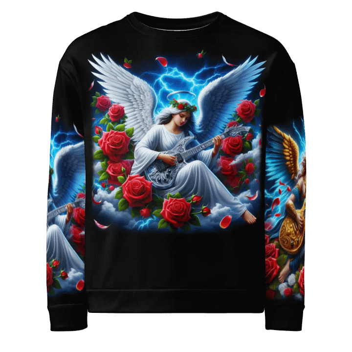 Angels making Music with a Guitar - All-Over Unisex Sweatshirt #18 product image (1)