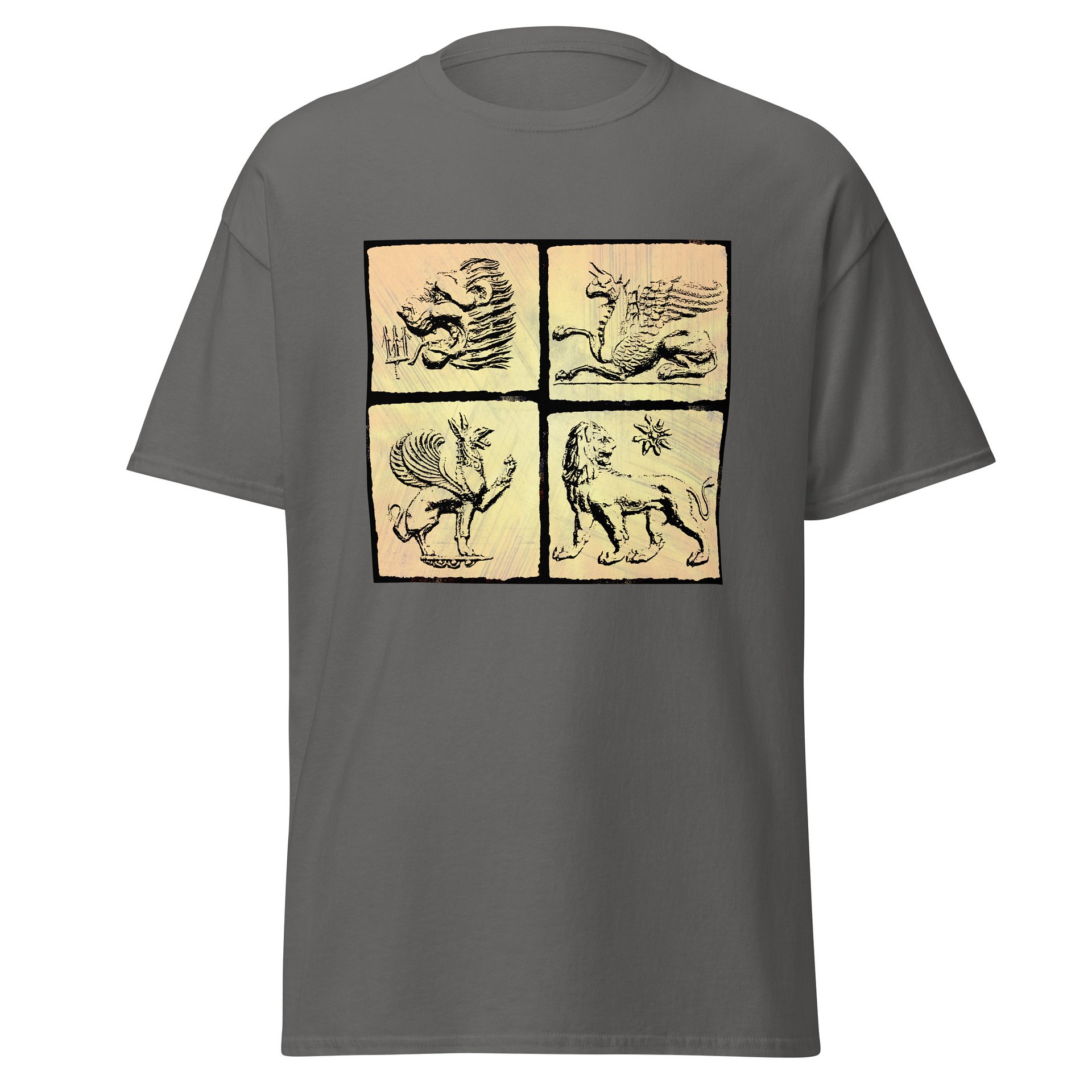 Lion and Griffin Greek Mythology Authentic Art 3rd Century BC, T-Shirt product image (1)