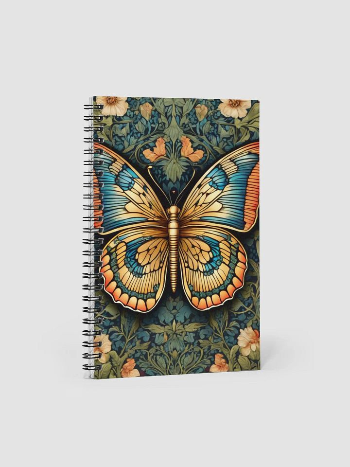 SPIRAL NOTEPAD WILLIAM MORRIS INSPIRED BUTTERFLY ONE product image (1)