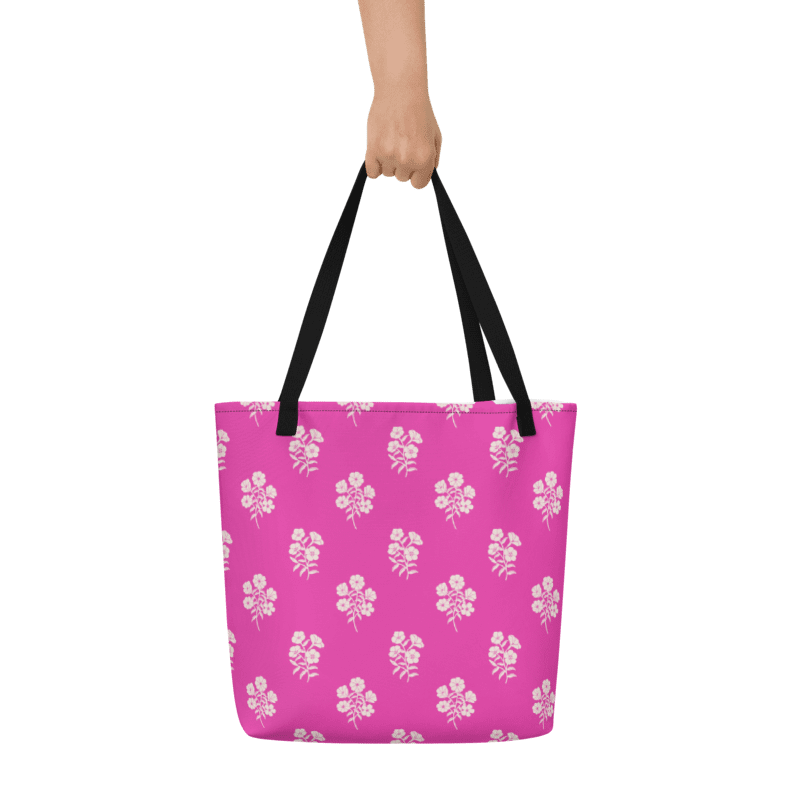Alpine Cascade - Pink and Yellow on Dark Blue - Tote Bag product image (1)