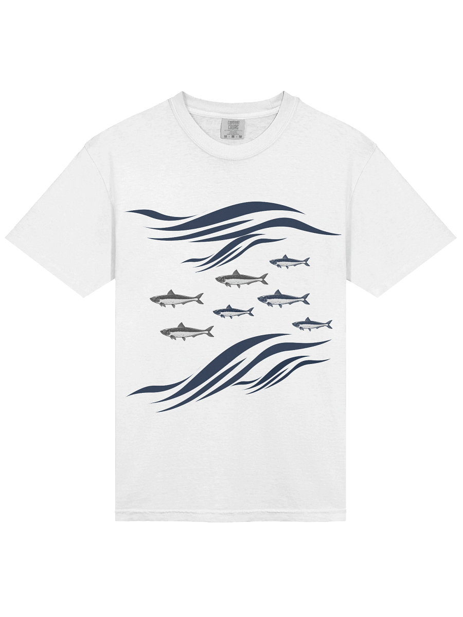 Sardines In Waves Heavyweight 100% Cotton T-Shirt product image (3)