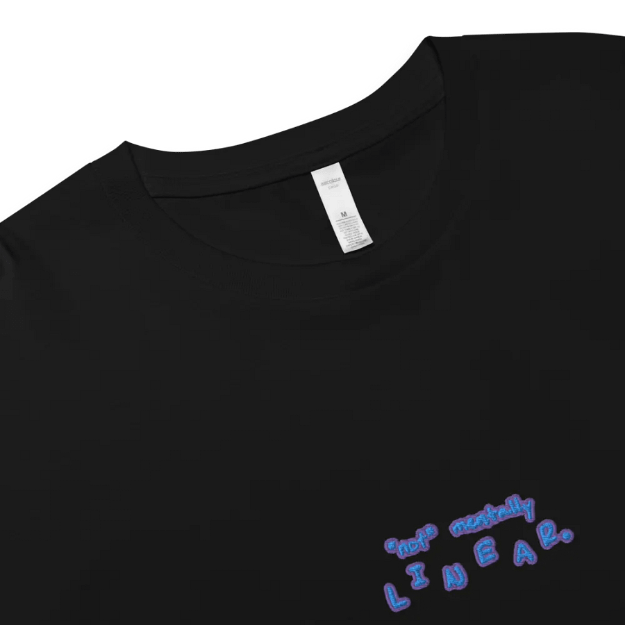 *not* mentally linear (violet bubble design) embroidered cotton crop top product image (3)