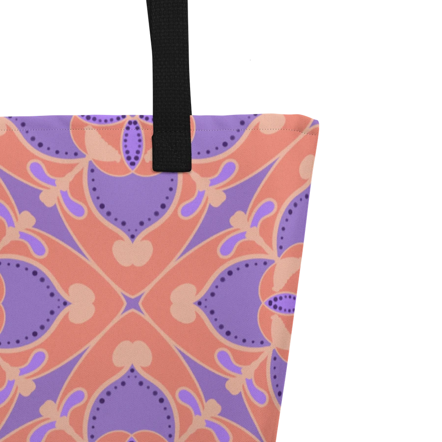 Peach and Lilac Symmetry Pattern All Over Print Tote product image (3)