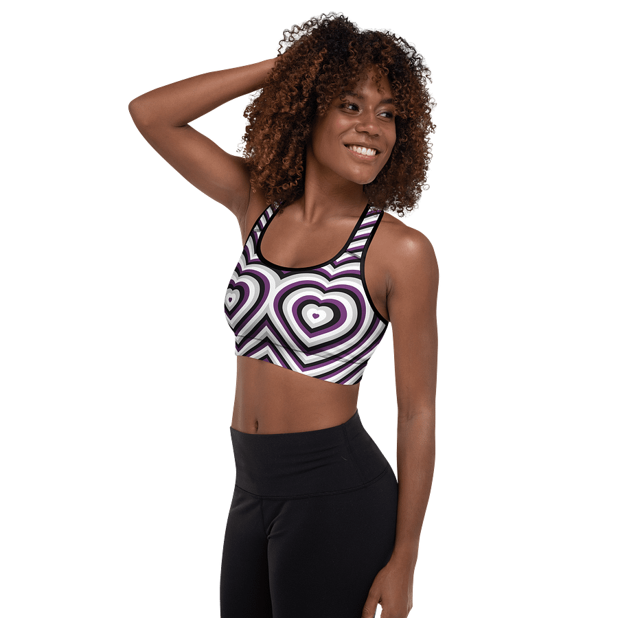 Asexual Pride Hearts Padded Sports Bra product image (5)