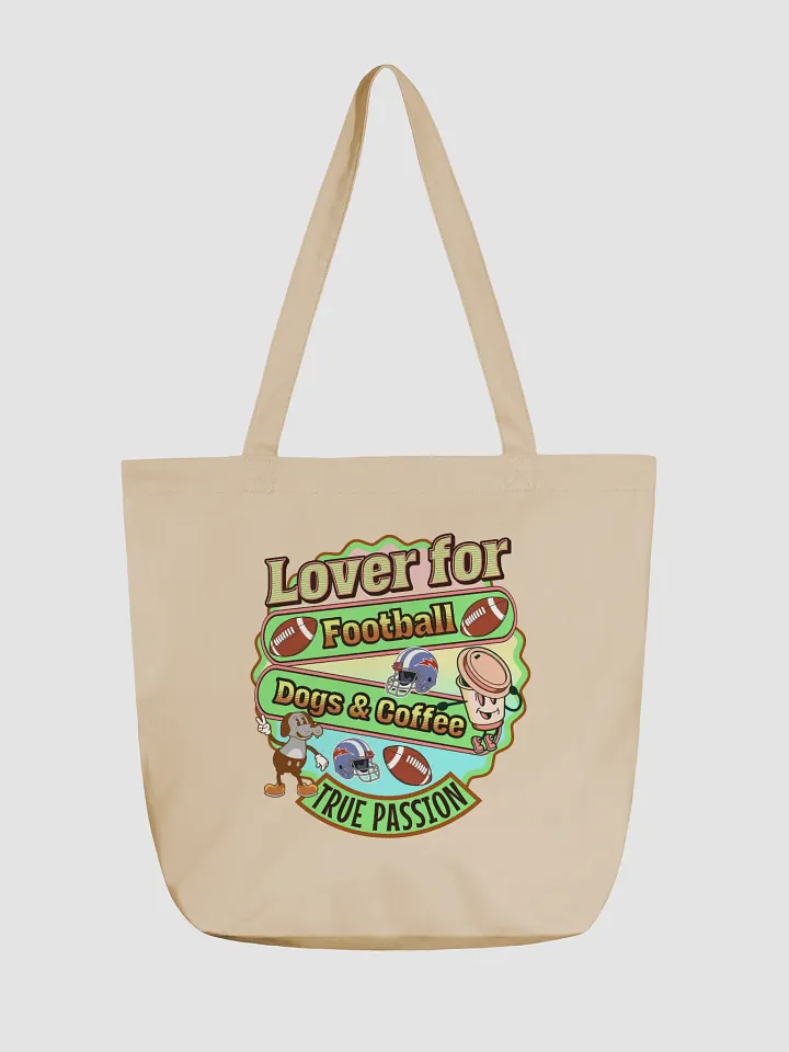 Lover For Dogs Coffee Football True Passion Eco Tote product image (5)