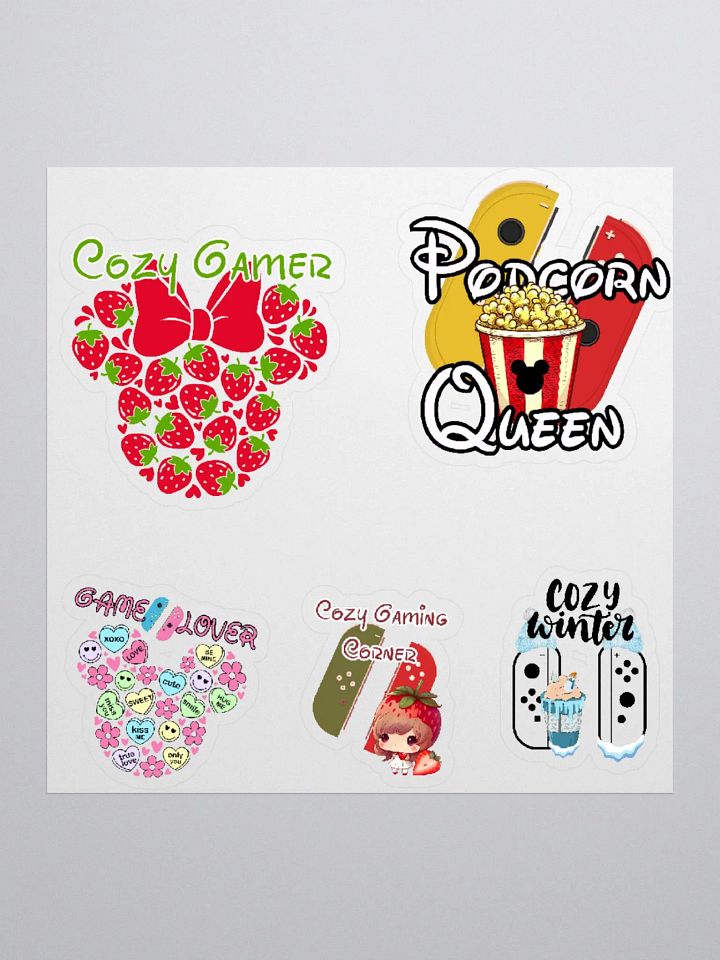 Cozy Gamer and Popcorn Queen Sticker Set product image (1)