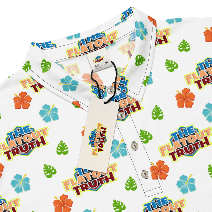 TFOT SlimFit Sandy Hex White Hawaiian Polo Shirt product image (1)