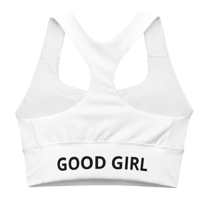 Midnight Black Allure: Recycled Longline Sports Bra product image (2)