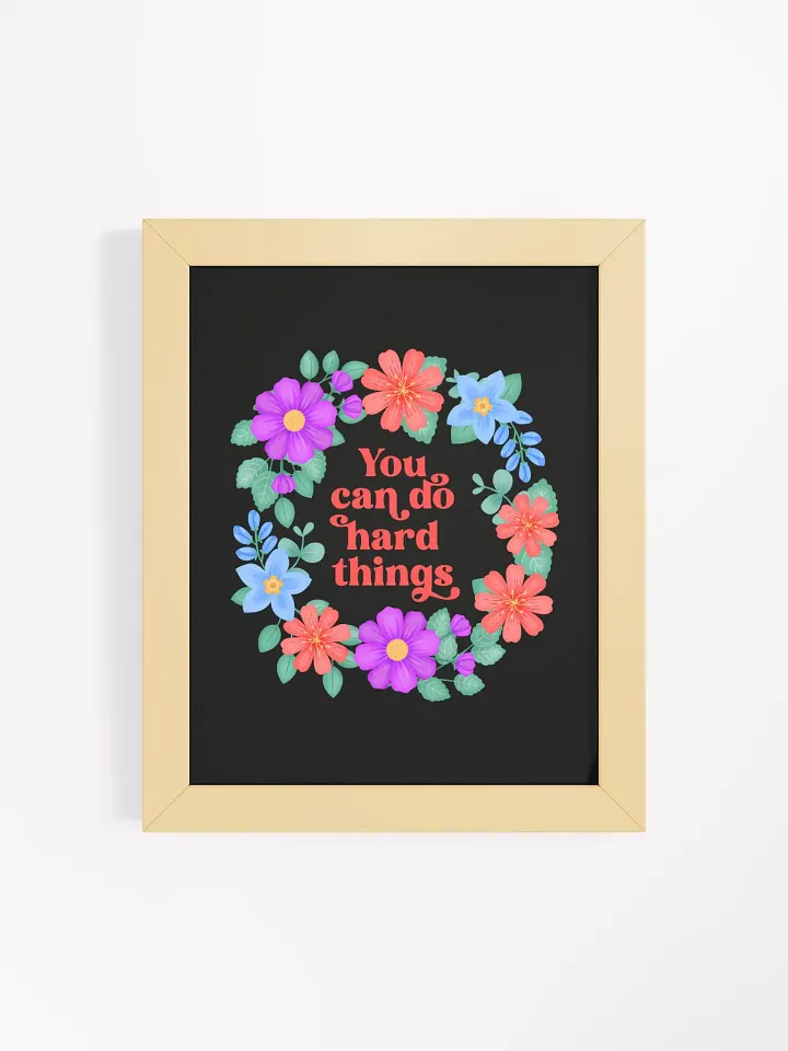 You can do hard things - Motivational Wall Art Black product image (1)