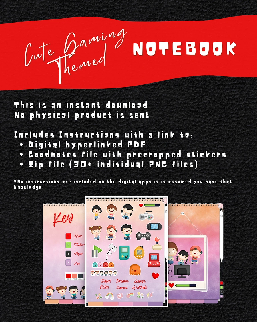 Cute Gaming Themed Notebook - Digital Version - Goodnotes Compatible product image (5)