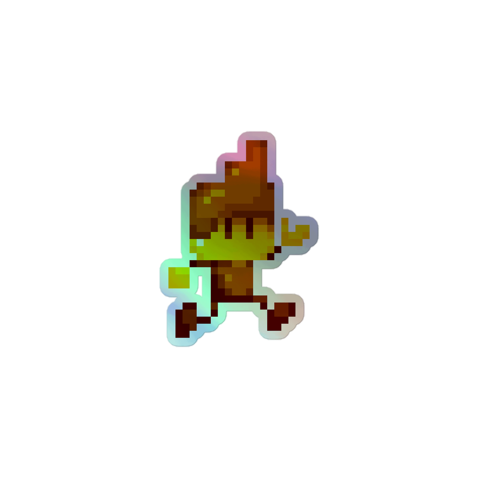 Holographic Golden Pixel Sticker product image (1)
