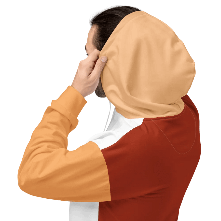 hoodie toasted peach and white product image (5)