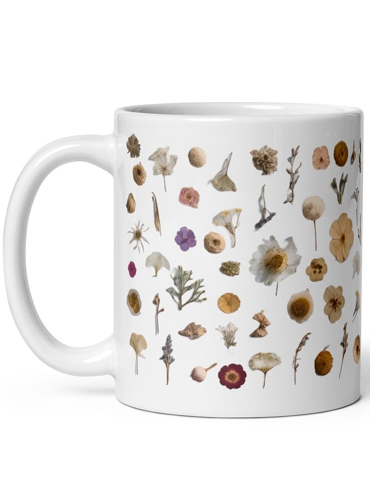 Personalized Pressed Flowers White Glossy Mug product image (2)