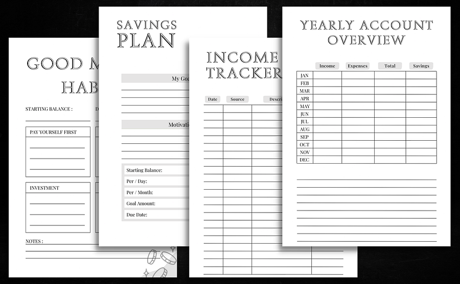 Digital Financial Planner - Coffee, Books, Saving, Investing product image (3)