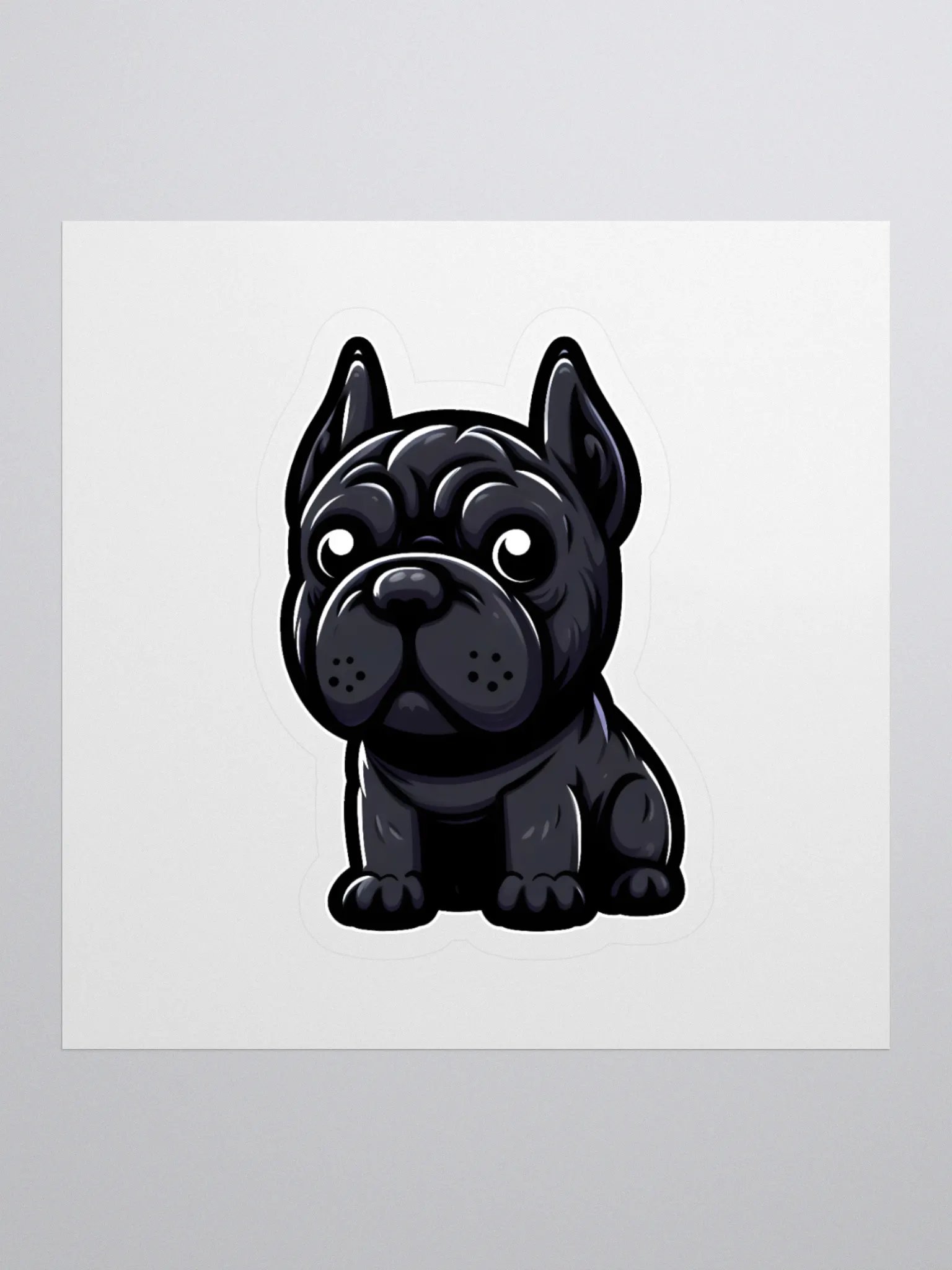 Black Cane Corso with Toys Sticker – Cute and Fun Dog Lover Decal product image (1)