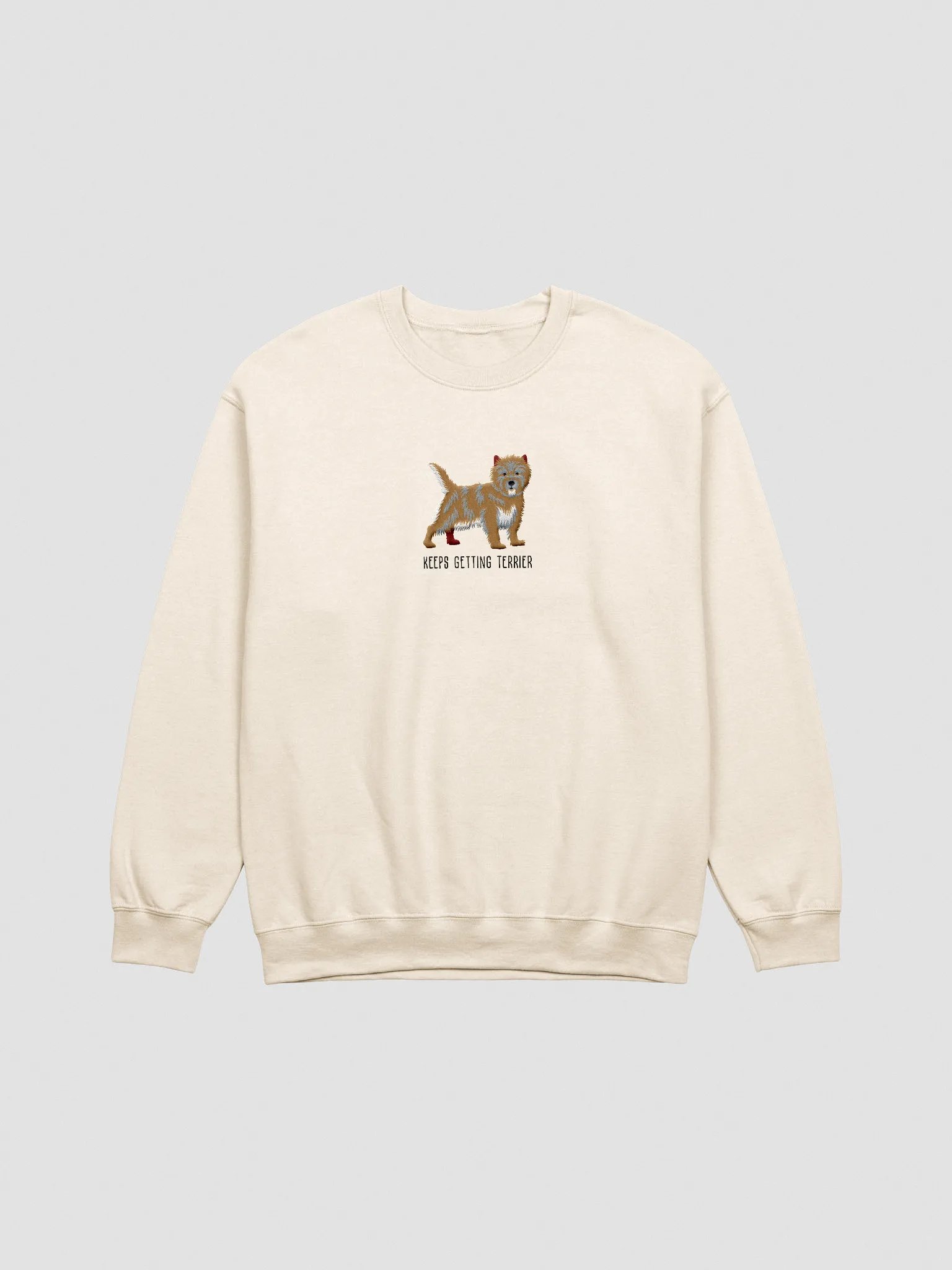 Keeps Getting Terrier Sweatshirt (Embroidered) of a Cairn Terrier product image (3)
