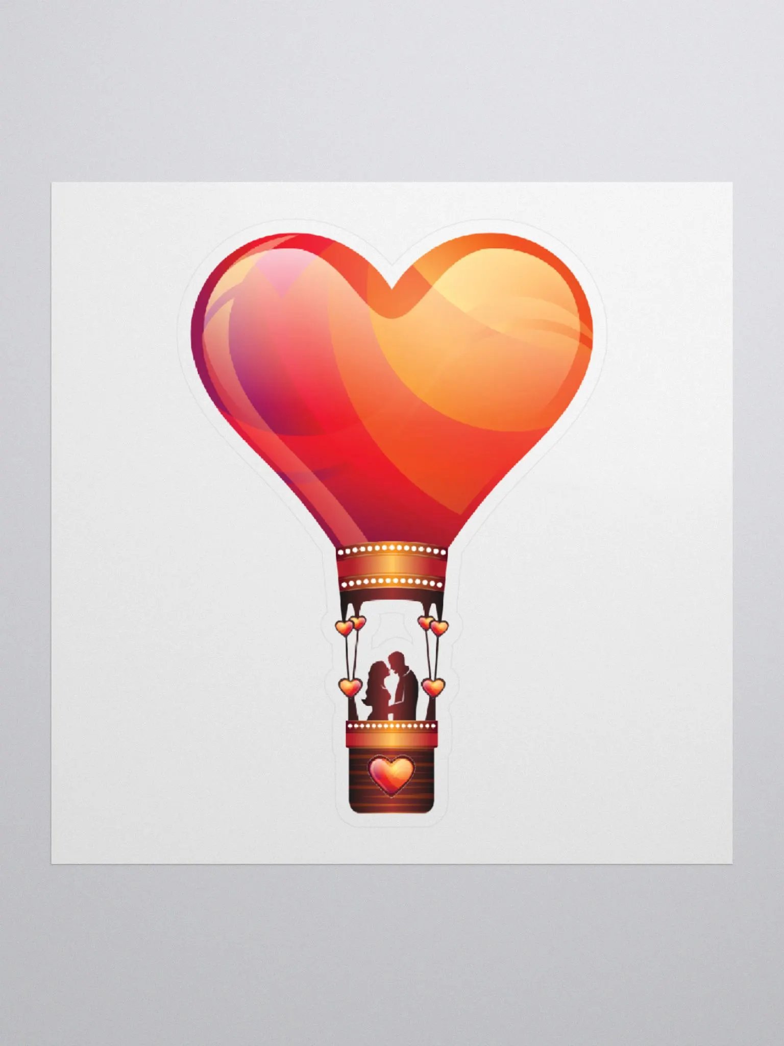 LOVE COUPLE IN A HOT AIR BALLOON HEART, LOVE, PROFILE, RED, PUNK, RETRO, VINTAGE, ADVENTURE, VALENTINES DAY, ROMANTIC, ROMANCE, COUPLE, GIRLFRIEND, BOYFRIEND, HUSBAND, WIFE product image (1)
